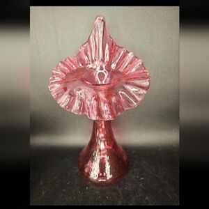 Vintage‎ Fenton cranberry Jack in the pulpit vase